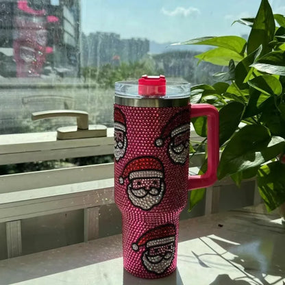 Stainless steel insulated cup, 304 BPA free, Christmas design, reusable, suitable for coffee, hot and cold drinks, Christmas,