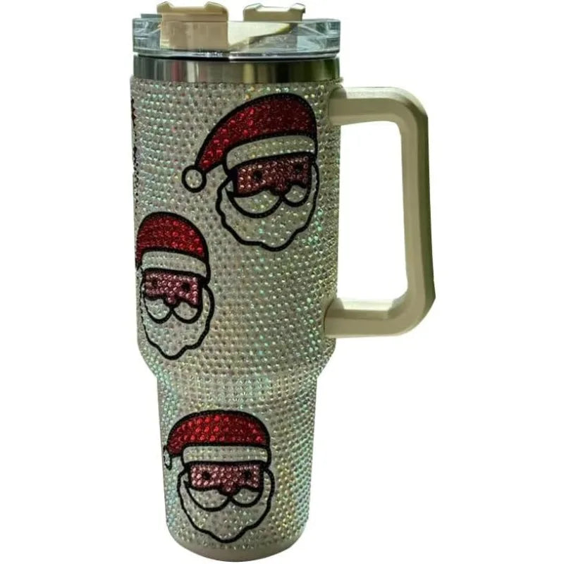 Stainless steel insulated cup, 304 BPA free, Christmas design, reusable, suitable for coffee, hot and cold drinks, Christmas,