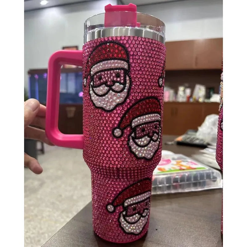 Stainless steel insulated cup, 304 BPA free, Christmas design, reusable, suitable for coffee, hot and cold drinks, Christmas,