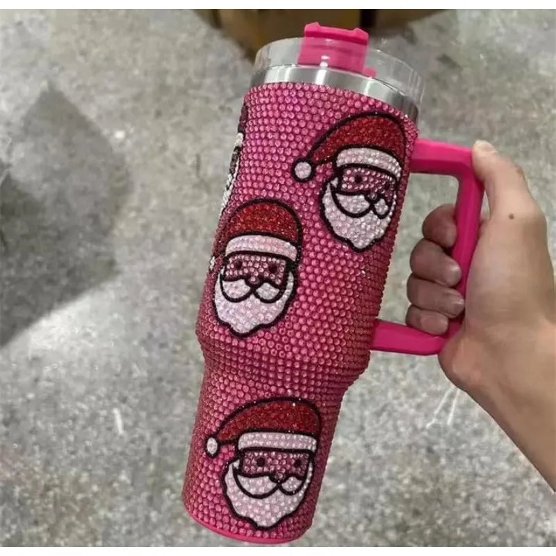 Stainless steel insulated cup, 304 BPA free, Christmas design, reusable, suitable for coffee, hot and cold drinks, Christmas,